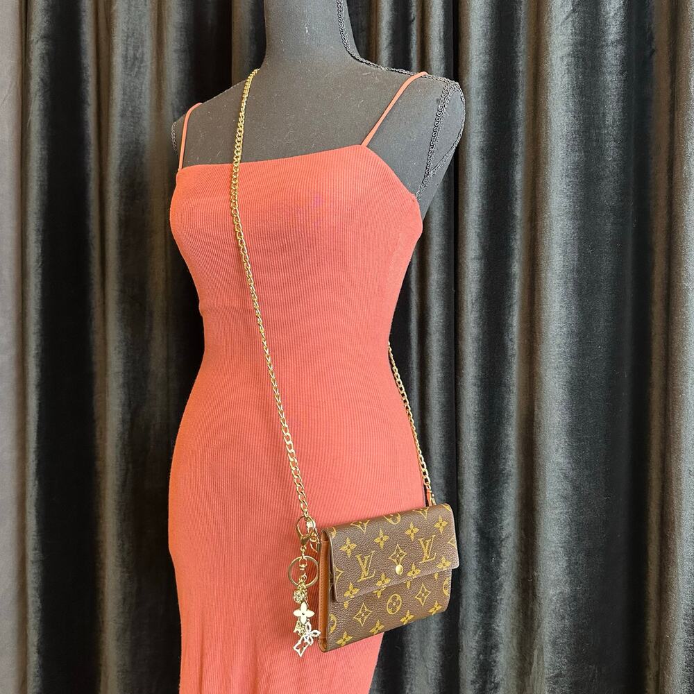 SOLD Louis Vuitton Monogram Porte Tresor Etui Papiers  Crossbody w/ Chain - Picture 2 of 14